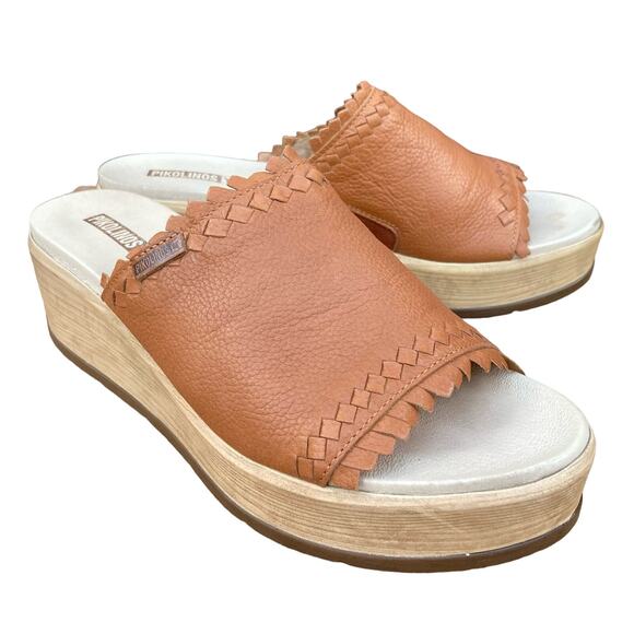 Pikolinos slides wedges women's size 10 - 10.5 EU 41 brown mules sandals braided - Picture 5 of 13